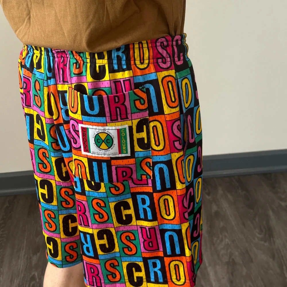 Cross Colours Y2K Block Letter Drawstring Shorts Men’s M Bold